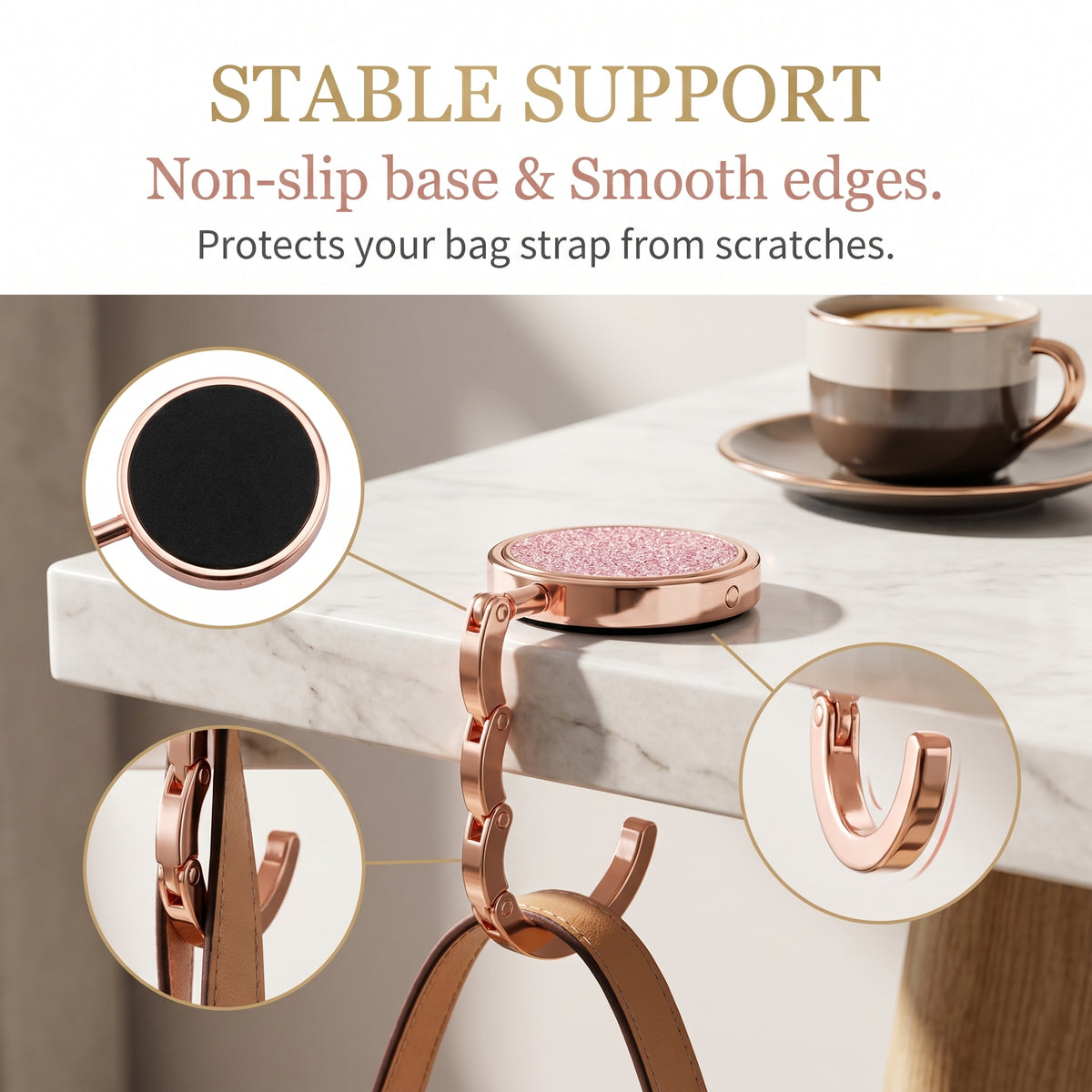 🔥Buy 2 Get 1 Free Luxury Portable Folding Bag Hook - Protect Your Bag with Elegance